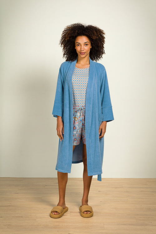 Pip Studio - Naomi Kimono - Dames - Petite Sumo Stripe - Blauw - XXL
