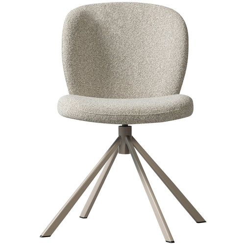 WOOOD eetkamerstoel Femke - Bouclé - Naturel - Set van 6