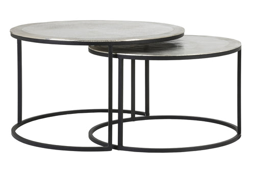 Light & Living salontafel TALCA - Ø75x45cm - zilver - Set van 2 - vtwonen shop