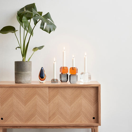 Hübsch kandelaar Gem - kristal - 6x6xh14cm - vtwonen shop