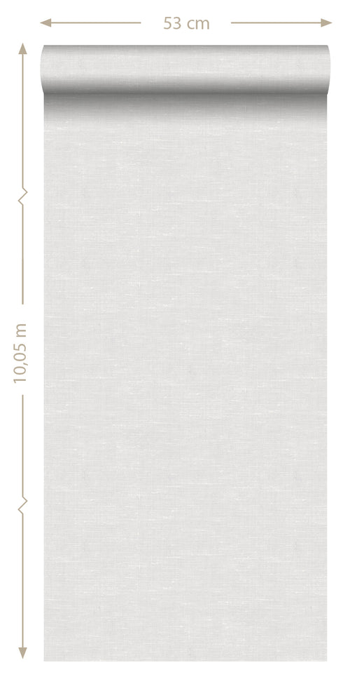 ESTAhome behang effen linnenstructuur licht warm grijs - 53 cm x 10.05 m - 148693