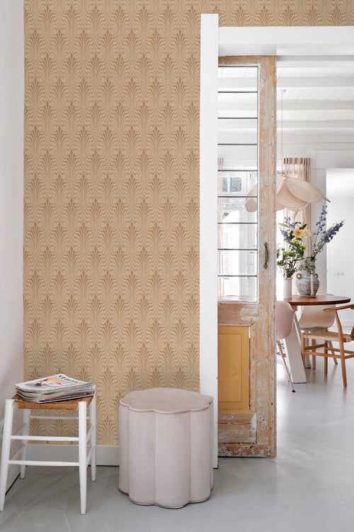 ESTAhome behang grafische vorm terracotta roze - 50 x 900 cm - 139635 - vtwonen shop