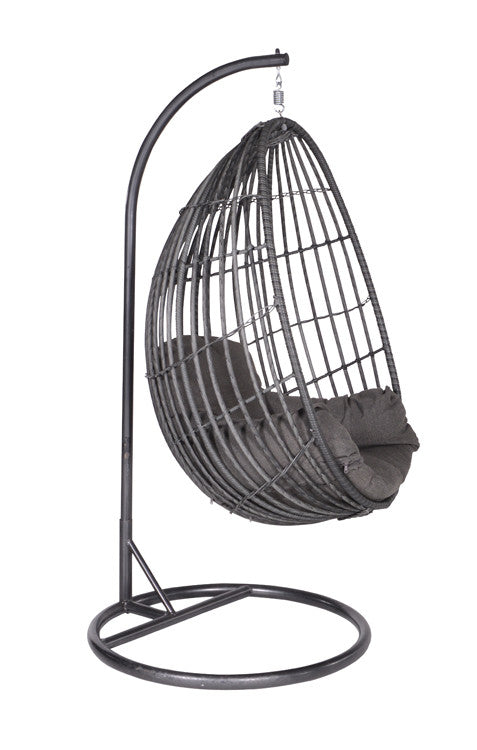 Panama hangstoel - eivormig - carbon black - earl grey - lichtgrijs