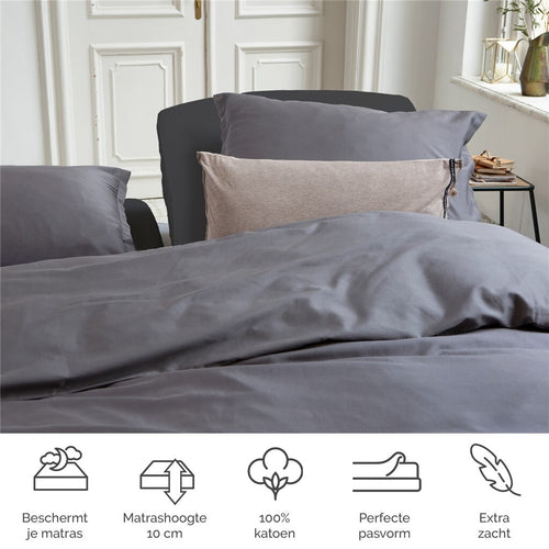 Byrklund - Hoeslaken Jersey - 180x220 cm - Antraciet