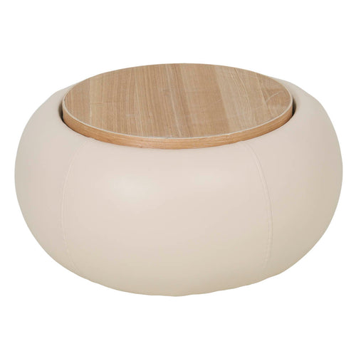 DÉJA Living Salontafel Draby - Rond Beige/Naturel - Incl. Opbergruimte - 73cm