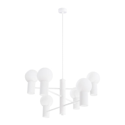 Sollux Lighting Kroonluchter HALO 6 wit - 64x64x230cm