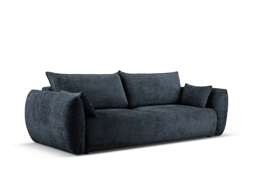 Cosmopolitan Design Slaapbank met opbergdoos Matera 3-zits, chenille, koningsblauw - 108x240x86cm