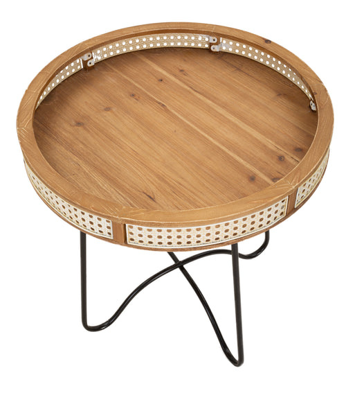 Mauro Ferretti bijzettafel - 60x60,5 cm - bruin/zwart
