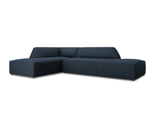Micadoni linker hoekbank Ruby 4-zits, structurele stof, marineblauw - 180x273x69cm