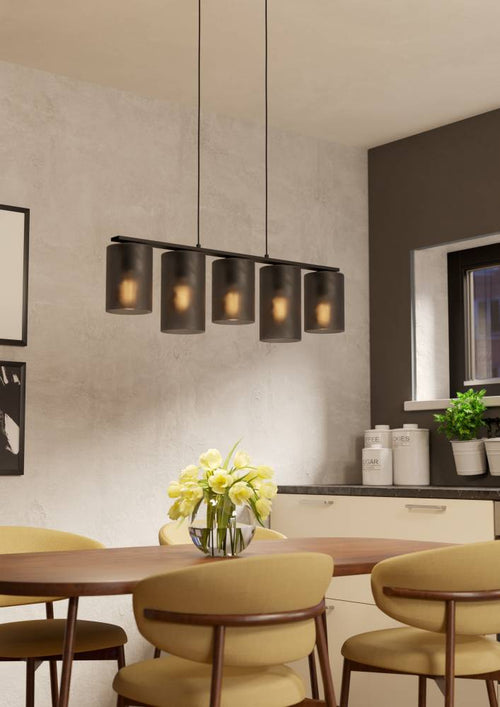 EGLO hanglamp Colomera - e27 - 80 cm - zwart/mat grijs