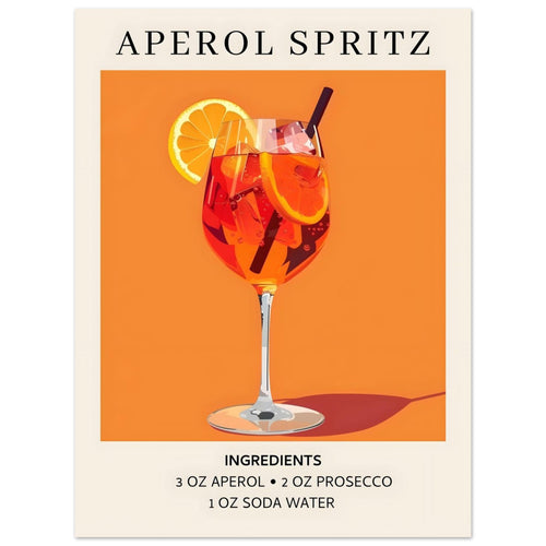 Artfulprints  Aperol Spritz - Ingrediënten   poster 30x40 cm - vtwonen shop
