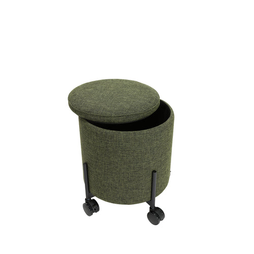 Hübsch poef Contain - acryl/polyester/staal - ø42xh46cm