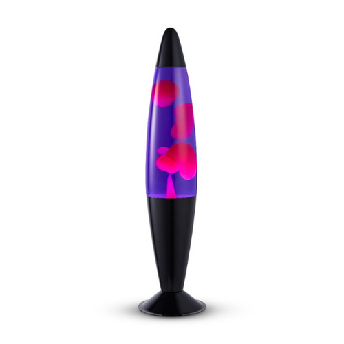 Lighto | Lavalamp zwart | paarse vloeistof met roze lava - vtwonen shop