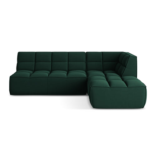LaMiaSofa Modulaire hoekbank rechts Belluno - velours - flessengroen - 258x178x75