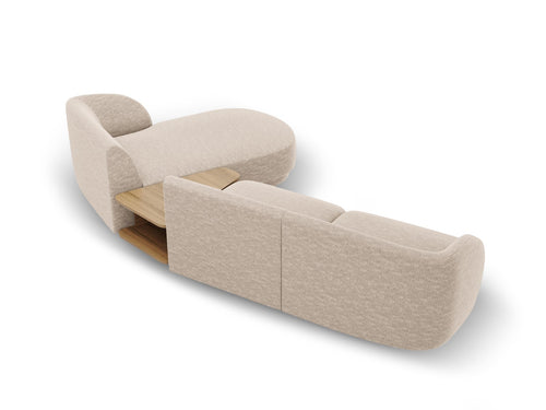Micadoni Rechte modulaire bank Miley 3-zits, chenille, beige - 178x303x70cm
