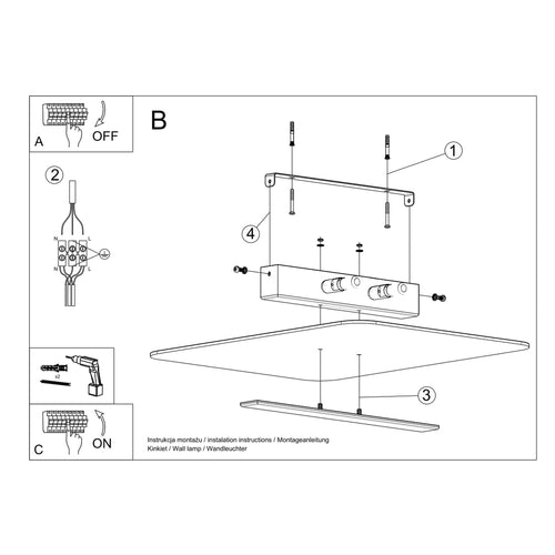Sollux Lighting Plafondlamp AZALIA - 45x30x5,5cm