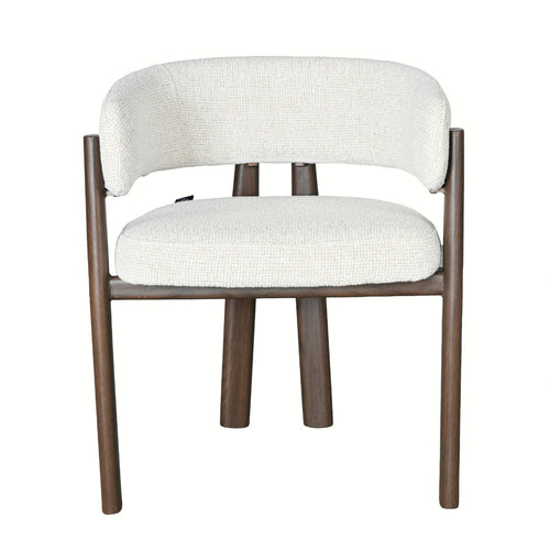 DÉJA Eetkamerstoel Cooper Beige/Walnoot - Set van 2