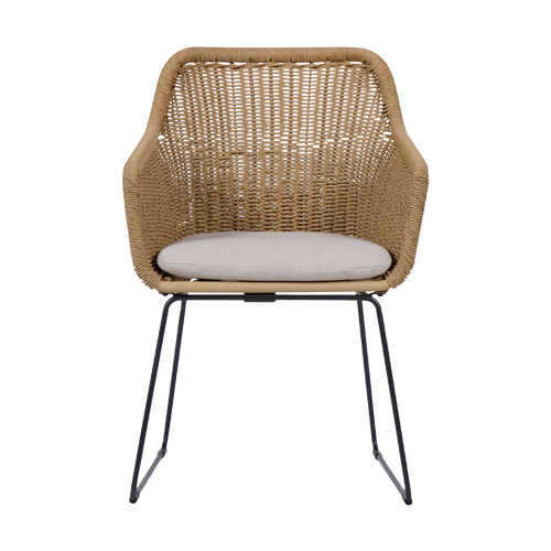 Lisomme Loki Rotan Tuinstoel Naturel - Met Zitkussen - vtwonen shop