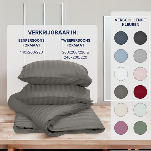 Ten Cate dekbedovertrek - 100% katoensatijn - 200x200/220 - taupe - vtwonen shop