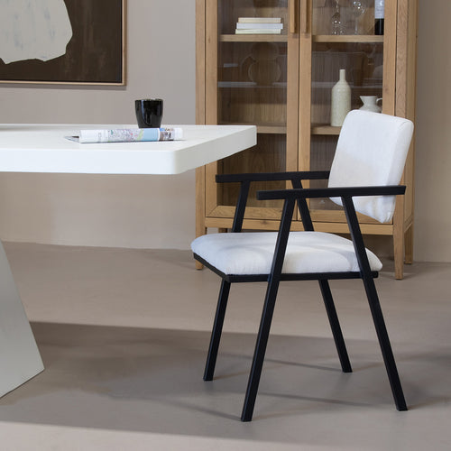 Giga Meubel Eetkamerstoel Linn - Stof - Beige - Set van 2 - vtwonen shop