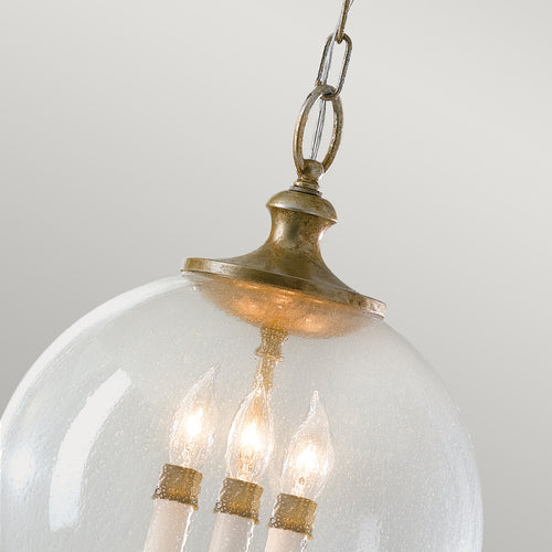 Elstead Argento - 3-lichts plafondlamp geoxideerd bladzilver, E14