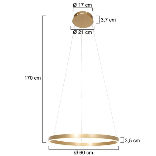 Steinhauer hanglamp Ringlux - 1 lichts - 60x 170 cm - mat goud - vtwonen shop