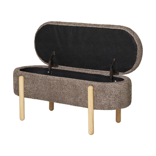 Artichok Dieks Bouclé Bankje Met Opbergruimte - Bruin - vtwonen shop