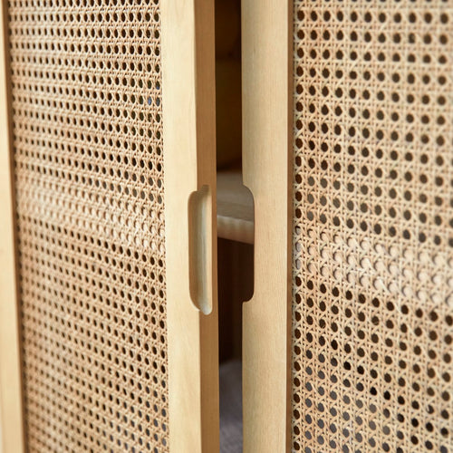 Tikamoon Kast van massief iepenhout en vlechtwerk - Naturel - vtwonen shop