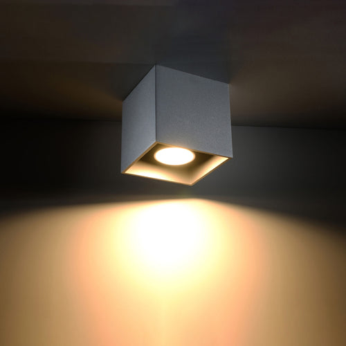Sollux Lighting Plafondlamp QUAD 1 grijs - 10x10x10cm