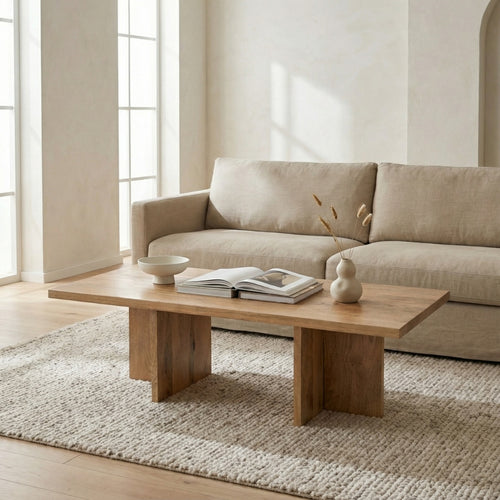 DÉJA Living Salontafel Lohja - Rechthoek Naturel Hout - 120x60x38cm