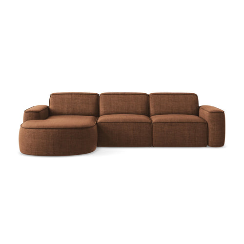 LaMiaSofa hoekbank links Melissa - textuurstof - terracotta - 284x166x70