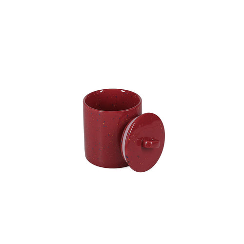 Ona - Voorraadpot 11xH14,5cm met deksel burgundy Fika