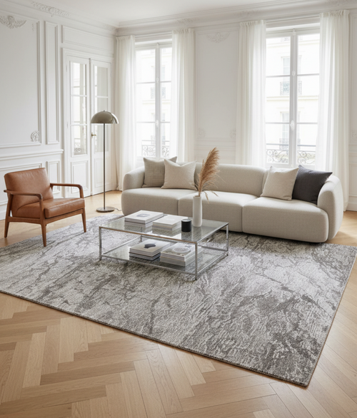 AFK Living vloerkleed Cliff - gerecyclede vezels - grijs - 160x230 cm