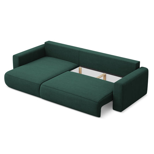 LaMiaSofa hoekbank links Perugia - textuurstof - flessengroen - 278x149x82