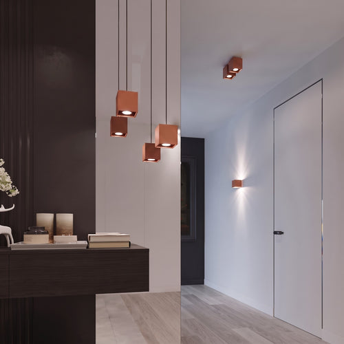 Sollux Lighting Wandlamp QUAD 1 rode oker - 10x12x10cm