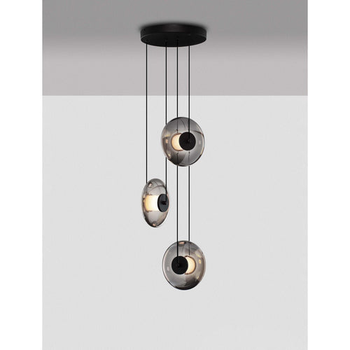 Nova Luce BALLET  Hanglamp Ballet Cluster, Sandy Black, Smokey Grey, Triac dimbare LED, 24W, 660lm, 3000K