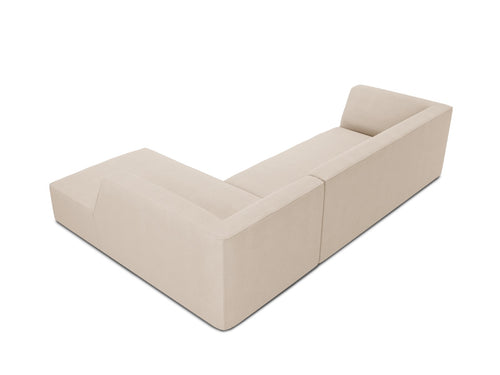 Micadoni rechter hoekbank Ruby 4-zits, structurele stof, beige - 180x273x69cm