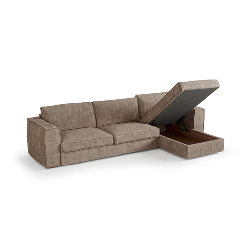 Premium Interiors - Rechthoekige hoekbank MIKA - zacht aanvoelende geweven stof mol 292cm