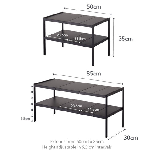 Yamazaki Keukenkast Organizer Uitschuifbaar - 2 niveau - Tower - Zwart - vtwonen shop