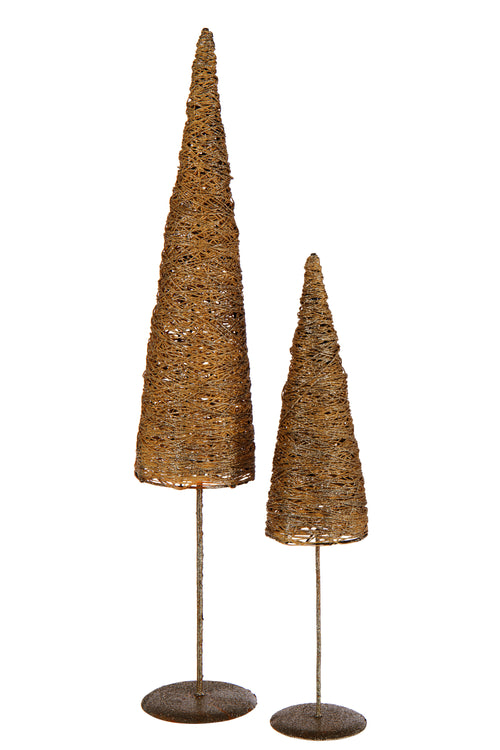 J-Line decoratie Kerstboom Op Voet  - metaal/papier - goud - large - vtwonen shop