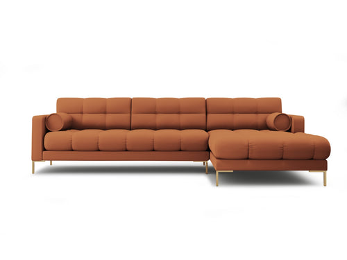 Cosmopolitan Design rechter hoekbank Bali 5-zits, structurele stof, baksteen - 185x293x75cm