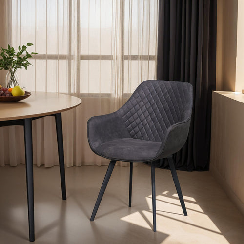 Livingfurn eetkamerstoel Luca - stof - 60x50x85 - Antraciet