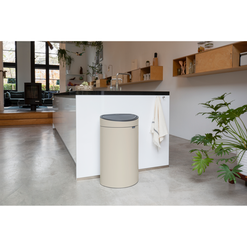 Brabantia Touch Bin New afvalemmer, 40 liter, kunststof binnenemmer - Soft Beige