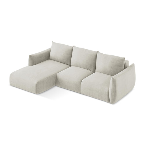 LaMiaSofa hoekbank links Savona - textuurstof - lichtbeige - 242x162x90