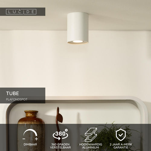 Lucide plafondspot TUBE - 1xGU10 - Wit