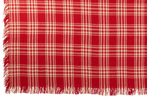J-Line plaid Geruit - katoen - kerstrood/wit