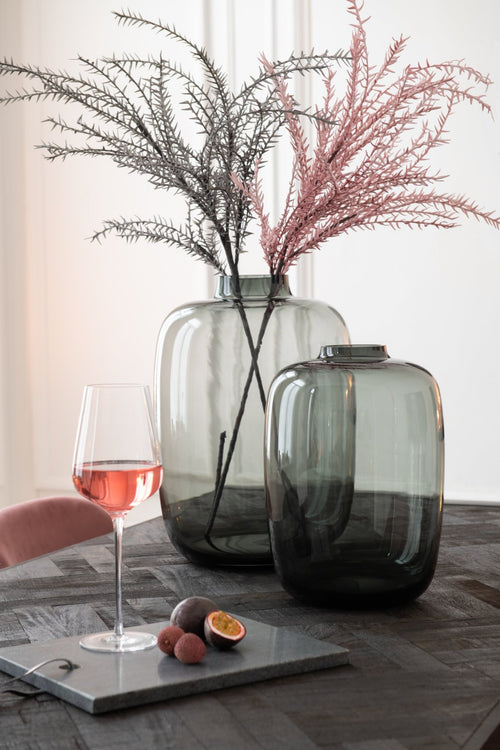 J-Line vaas Cleo - glas - grijs - large - 45 cm hoog