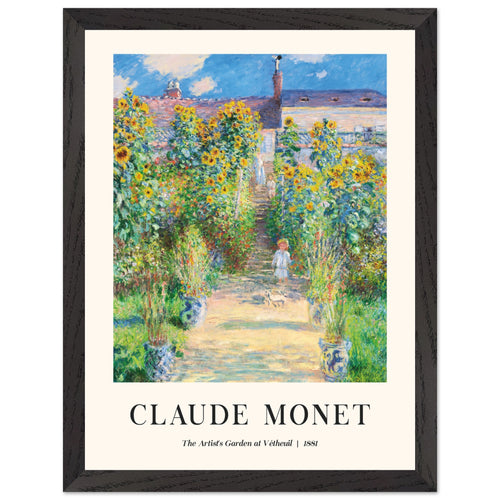 Artfulprints Poster met Lijst Claude Monet - The artist's garden at Vétheuil   - 30x40 cm - Groen