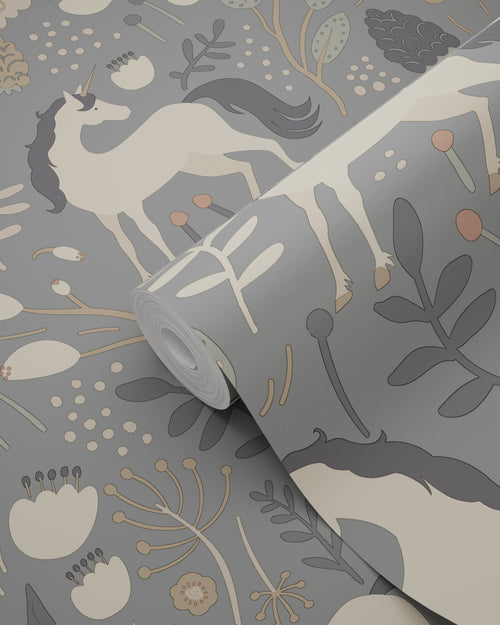 ESTAhome behang unicorns vergrijsd blauw - 50 x 900 cm - 139874 - vtwonen shop