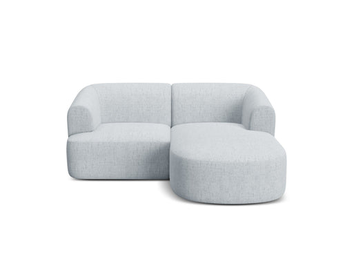 Cosmopolitan Design Modulaire hoekbank rechts Campi 3-zits, structurele stof lichtgrijs - 156x180x70cm